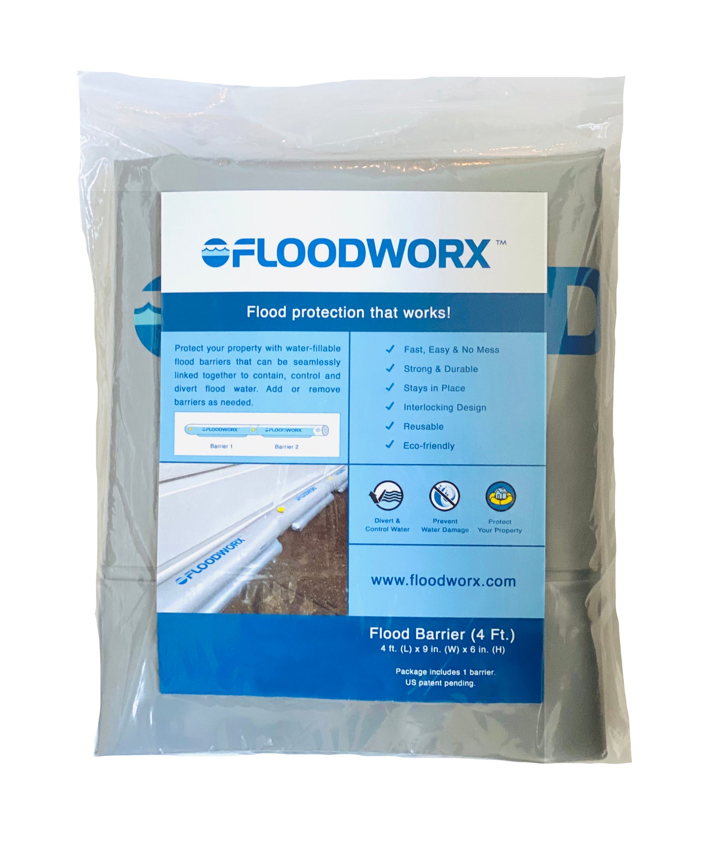 4Ft/122cm Flood Barrier (4 Pack)